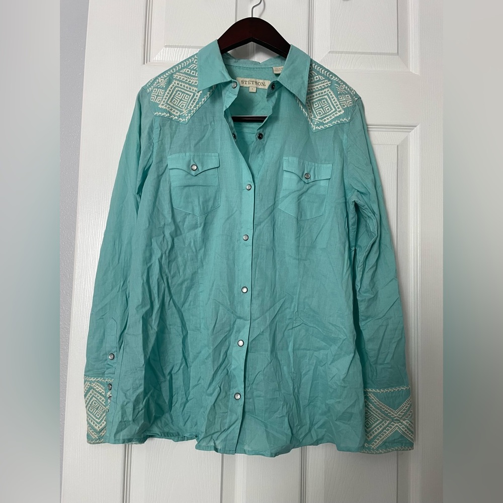 Womens Stetson Snap Down Long Sleeve Western Shirt